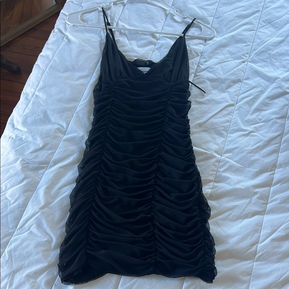 Elegant Black Ruched Dress
